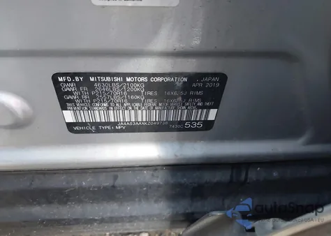 2019 Mitsubishi Eclipse Cross Es z USA, uszkodzony, nr VIN JA4AS3AAXKZ049738